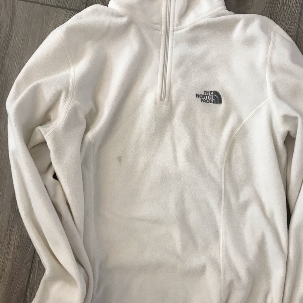 Womens north face white 1/4 zip, size small